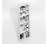 Furinno Jaya Simply Home - Libreria a 5 ripiani, regolabile, colore: bianco