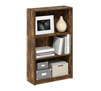 Furinno Jaya Simply Home Libreria con ripiano Regolabile 3 Livelli, Legno ingegnerizzato, Pino Ambrato, Taglia Unica