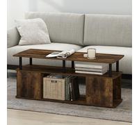 Furinno JAYA Tavolino da Caffè dal Design Funzionale, Pino Ambra/Nero
