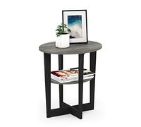 FURINNO Jaya Tavolino da caffè, Legno ingegnerizzato, Rovere Francese Grigio/Nero, 1-Pack