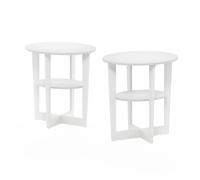 Furinno Jaya tavolo ovale, set di due, bianco