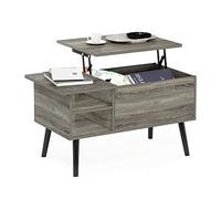 Furinno Jensen-Tavolino da Salotto con Gambe in Legno, Quercia, Grigio Rovere Francese, 48.01 (D) x 89.99 (W) x 47.60 (H) cm