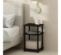 Furinno JUST Set di 2 Comodini, comodini Turn-N-Tube a 3 livelli, comodini senza attrezzi, tavolino da salotto, tavolino laterale con vano aperto per camera da letto, soggiorno, Americano