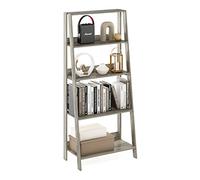 Furinno LADDER libreria, libreria a scala a 5 livelli, bookcase, ripiani espositivi e di stoccaggio, 13 x 23.6 x 53.5, per soggiorno, ufficio in casa, rovere grigio