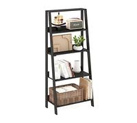 Furinno LADDER libreria, libreria a scala a 5 livelli, bookcase, ripiani espositivi e di stoccaggio, 13 x 23.6 x 53.5, per soggiorno, ufficio in casa, nero espresso