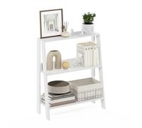 Furinno Ladder Scaffale per libreria a scala, a 3 livelli, Bianco