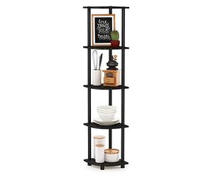 Furinno Libreria ad Angolo Espresso/Black 5 livelli