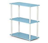 Furinno Libreria Bassa a 3 ripiani Light Blue/White Tubi tondi