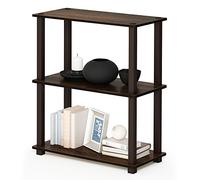 Furinno Libreria Bassa a 3 ripiani Walnut/Brown Tubo rettangolare