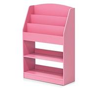 Furinno LOVA - Portariviste a 5 ripiani, con scomparti aperti, colore: rosa | Libreria, libreria, 23,88 x 62,48 x 93,98 cm, per soggiorno, camera da letto, ufficio domestico