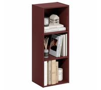 Furinno Luder, libreria a 3 cubi, colore: rosso scuro