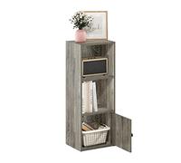 Furinno Luder Libreria a 3 Ripiani con Armadio a 1 Anta, Legno ingegnerizzato, Quercia Francese, 3-Tier