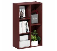 Furinno Luder, libreria a 5 cubi, colore: rosso scuro