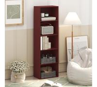 Furinno Luder, libreria a 5 cubi, colore: rosso scuro