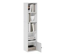 Furinno Luder - Libreria a 5 ripiani con 1 anta portaoggetti, colore: Bianco