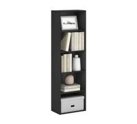 Furinno Luder Libreria a ripiani aperti a colori reversibili a 5 livelli, Legno Nero