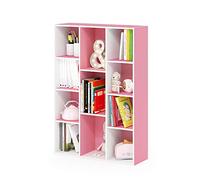 Furinno Luder Libreria reversibile a 11 cubi con scaffale aperto, Bianco/rosa