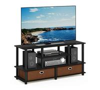 Furinno Mobile Porta TV con 2 Cassetti, Legno, Nero/Marrone, 52