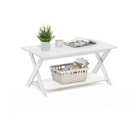 Furinno Modern Simplistic Tavolino Da Caffè Incrociato, Bianco