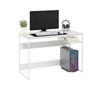 Furinno Moretti Scrivania da studio Modern Lifestyle, larghezza 114 cm, Bianco solido/Bianco