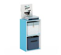 Furinno Pasir Libreria a 2 ripiani aperti, azzurro/bianco