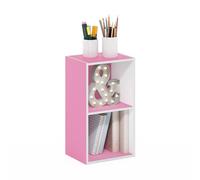 Furinno Pasir Libreria a 2 ripiani aperti, rosa/bianco