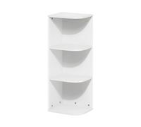 Furinno Pasir - Libreria a 3 ripiani, ad angolo, colore: Bianco 3 ripiani