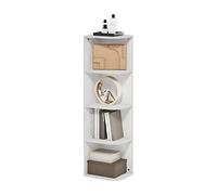 Furinno Pasir - Libreria a 4 ripiani ad angolo, colore: Bianco