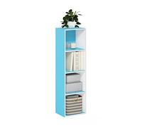 Furinno Pasir Libreria a 4 ripiani aperti, azzurro/bianco