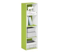 Furinno Pasir Libreria a 4 ripiani aperti, verde/bianco