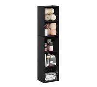 Furinno Pasir Libreria a 5 ripiani aperti, Legno Nero