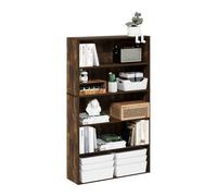 Furinno PASIR Libreria A 5 Ripiani, Libreria Con Ripiano Aperto, Per Soggiorno, Camera Da Letto, Ufficio Domestico, Pino Ambra