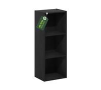 Furinno PASIR libreria, libreria a 3 livelli con ripiani aperti, bookcase, 9 x 12 x 32, per soggiorno, camera da letto, ufficio in casa, legno scuro