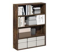 Furinno PASIR Libreria, libreria a 4 ripiani, libreria con ripiano aperto, 9,3 x 31,3 x 41,8, per ufficio domestico, soggiorno, pino ambrato