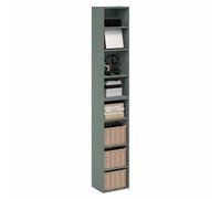 Furinno PASIR Libreria, Libreria Alta Separabile a 8 Ripiani, Libreria Impilabile con Ripiano Aperto Regolabile, 23,6 x 30 x 180 cm, per Soggiorno, Camera da Letto, Ufficio Domestico, Verde Salvia