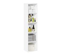 Furinno PASIR - Libreria moderna a 5 ripiani, 22,9 x 30,5 x 132,1 cm, per soggiorno, camera da letto, casa, ufficio, tinta unita, colore: bianco