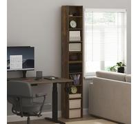 Furinno PASIR Mensola per libri, Libreria a 10 livelli, Libreria con scaffale aperto, 23.5(P) x 30.0(L) x 200.0(A) cm, per Soggiorno, Camera da letto, Ufficio, Pino Ambra