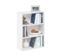 Furinno Pasir Scaffale Aperto a 3 Li 3 livelli con ripiano fisso Bianco Semplice