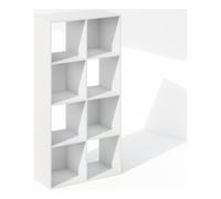 Furinno PELLI Libreria 8 Cubi, Organizer Orizzontale a Cubi, per Soggiorno, Camera da Letto, Home Office, Bianco
