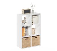 Furinno PELLI libreria, libreria 3x2, mobile organizer contenitivo a cubi, 29.5 x 61.5 x 91.2 cm, per soggiorno, camera da letto, ufficio domestico, Bianco