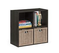 Furinno Pelli Mobiletto Portaoggetti, Legno, Marrone (Espresso), 2 x 2