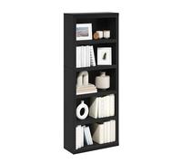 Furinno Rail libreria a 5 ripiani aperti, Legno Nero