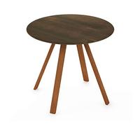 Furinno Redang Outdoor - Tavolino rotondo a 4 gambe, colore: noce