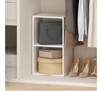 Furinno REED Organizer e Stoccaggio Armadio, Organizer Armadio 2 Ripiani, Ripiani Aperti per Armadio, Camera da Letto, Soggiorno, Bianco