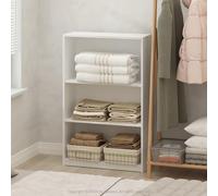 Furinno REED Organizer e Stoccaggio Armadio, Organizer Armadio 3 Ripiani, Ripiani Aperti per Armadio, Camera da Letto, Soggiorno, Bianco
