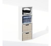 Furinno REED Organizer e Stoccaggio Armadio, Organizer Armadio 4 Ripiani, Ripiani Aperti per Armadio, Camera da Letto, Soggiorno, Bianco