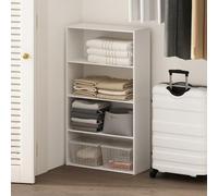 Furinno REED Organizer e Stoccaggio Armadio, Organizer Armadio 4 Ripiani, Ripiani Aperti per Armadio, Camera da Letto, Soggiorno, Bianco