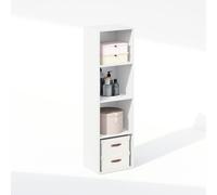 Furinno REED Organizer e Stoccaggio Armadio, Organizer Armadio 4 Ripiani, Ripiani Aperti per Armadio, Camera da Letto, Soggiorno, Bianco