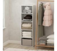 Furinno REED Organizer e Stoccaggio Armadio, Organizer Armadio 5 Ripiani, Ripiani Aperti per Armadio, Camera da Letto, Soggiorno, Bianco
