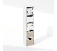 Furinno REED Organizer e Stoccaggio Armadio, Organizer Armadio 5 Ripiani, Ripiani Aperti per Armadio, Camera da Letto, Soggiorno, Bianco